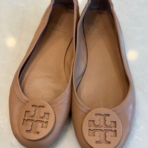 Tory Burch Brown Logo Flats